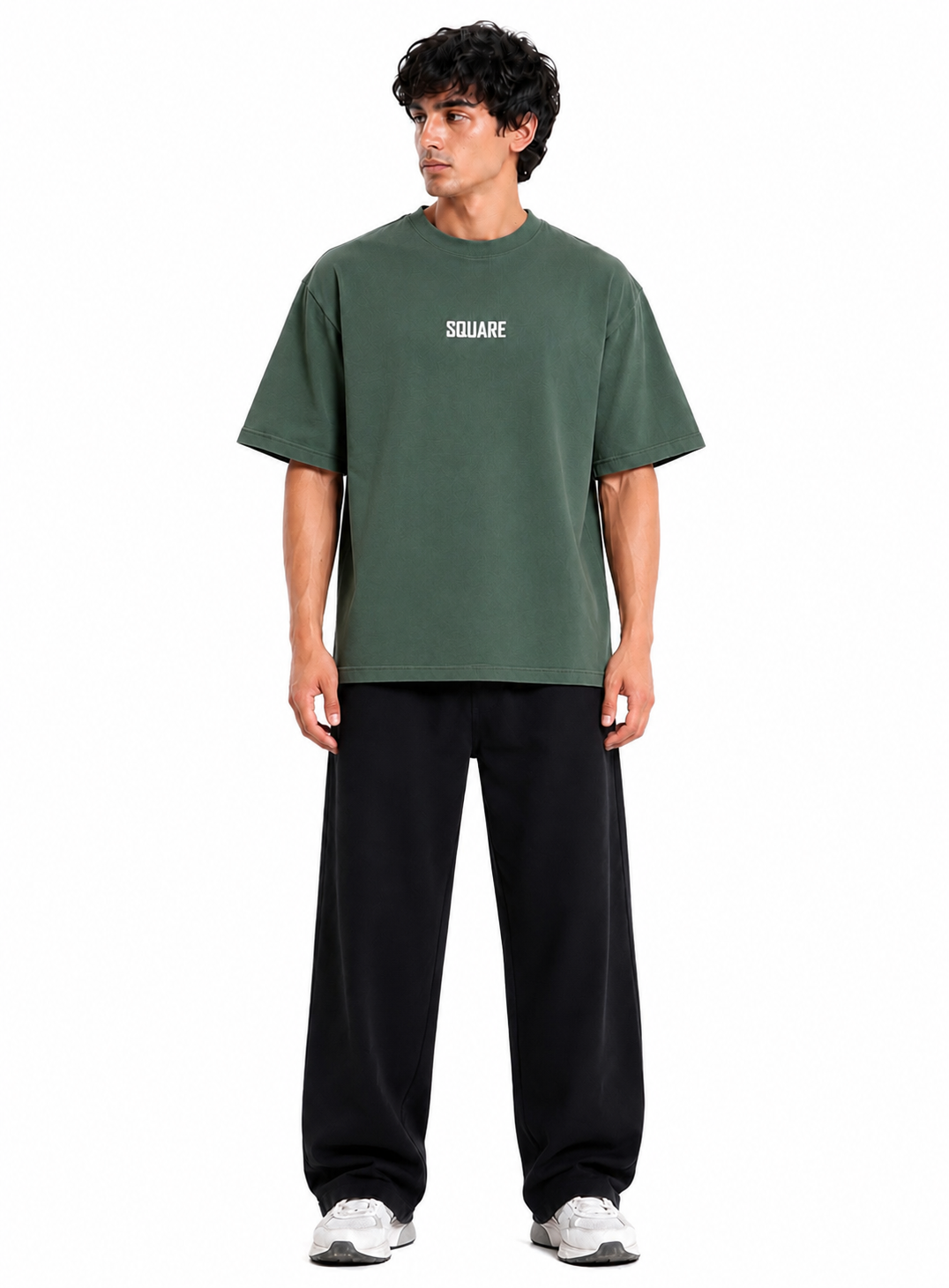 Bottle green oversized T shirt