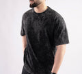 Acid Wash Oversized Tee – Black | Premium Cotton