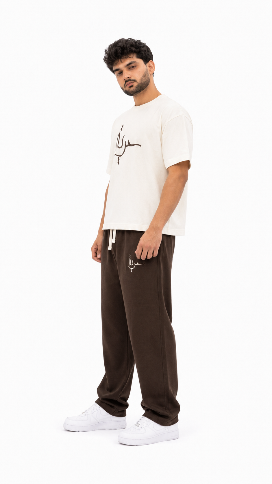 Off White Oversized Arabic T-Shirt– Premium Cotton Streetwear | Fuzon Studio