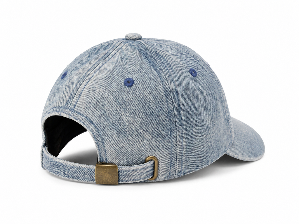 Vintage Light Blue Acid Wash Denim Cap – Unisex Streetwear | Fuzon Studio